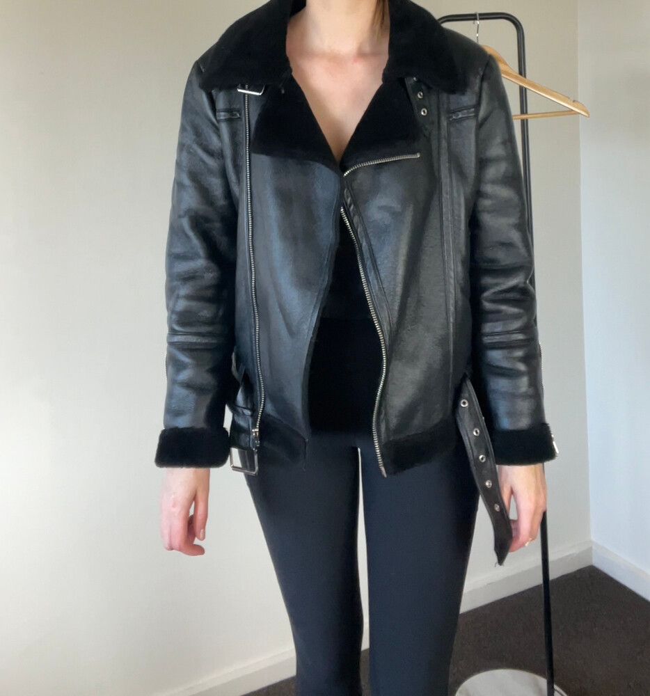 Black Aviator Leather Jacket