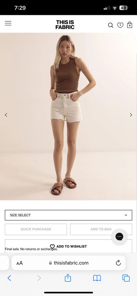 Ribcage Short/White Stonewash