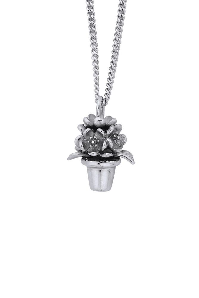 Karen Walker flower pot pendant necklace | Silver