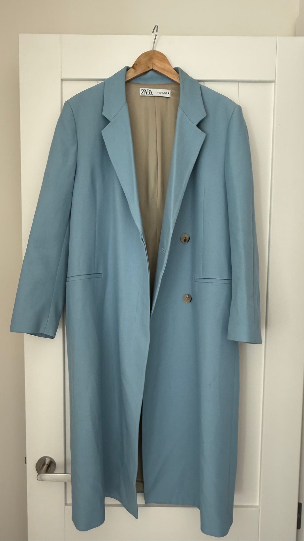 Zara Blue Longline Coat