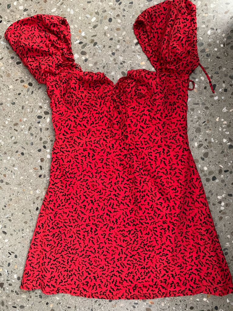 realisation par red squiggle dress Realisation Par | Dresses | Realisation Par The Venus Mini Dress In Red Squiggle
