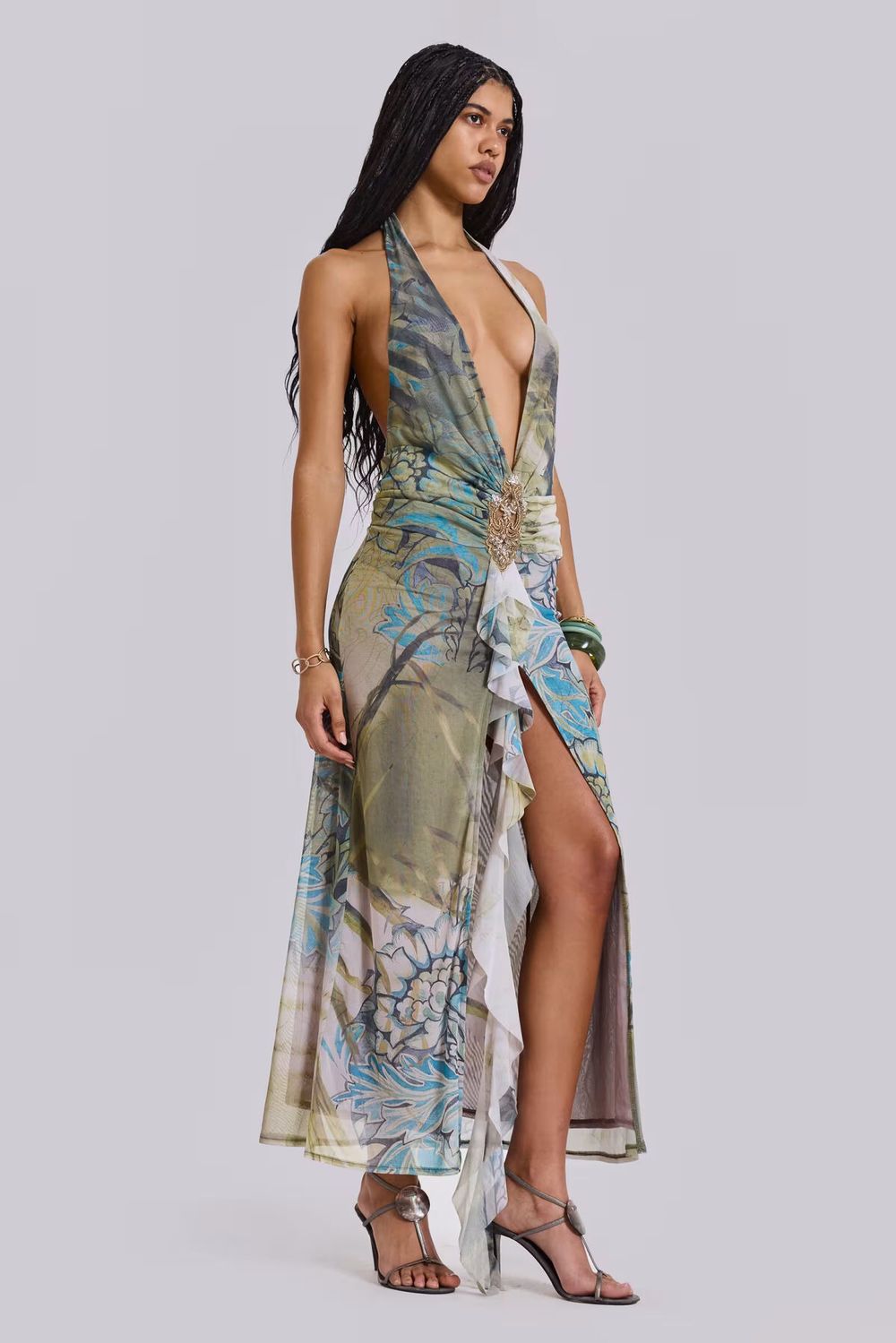 Jaded London - BNWT Cindy Plunge Maxi Dress on Designer Wardrobe
