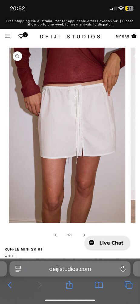 Deiji studios mini ruffle skirt