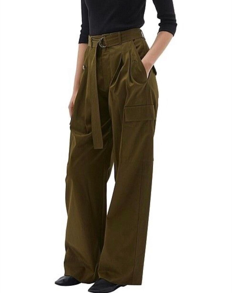 Bassike Tailored Utility Pant in sturdy Japanese Cotton - Khaki 2