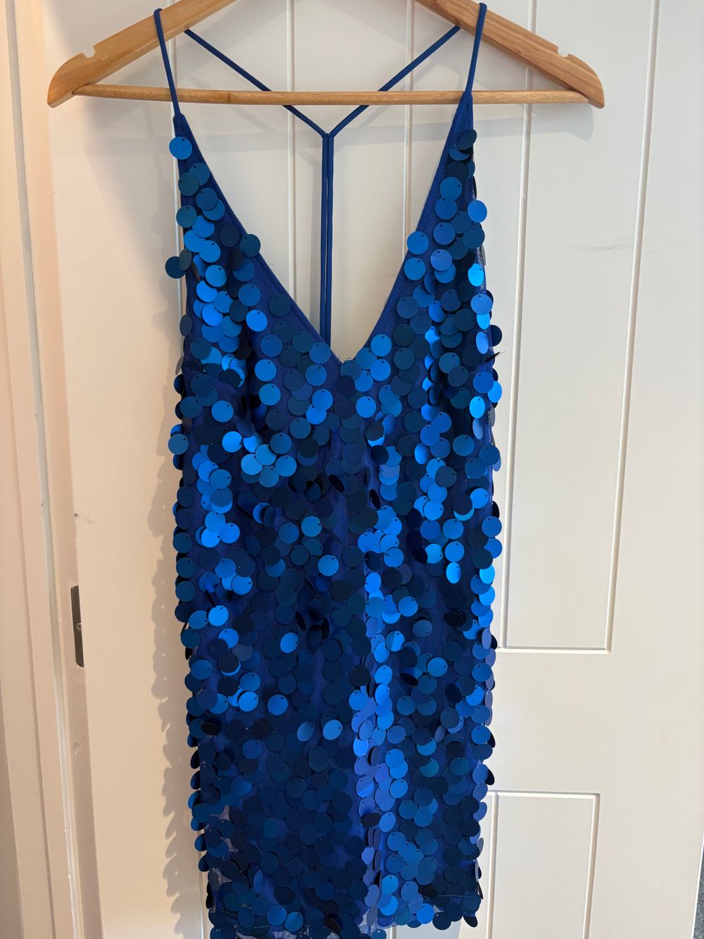motel blue sequin dress Motel blue sequin dress L (12-14) Like new