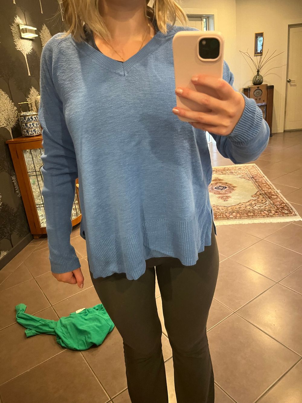 Country Road Blue V-neck Jumper