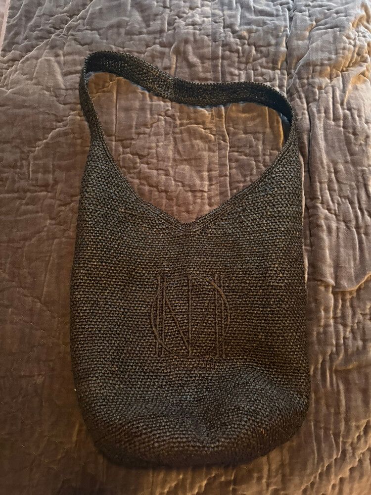 Black Woven Shoulder Bag