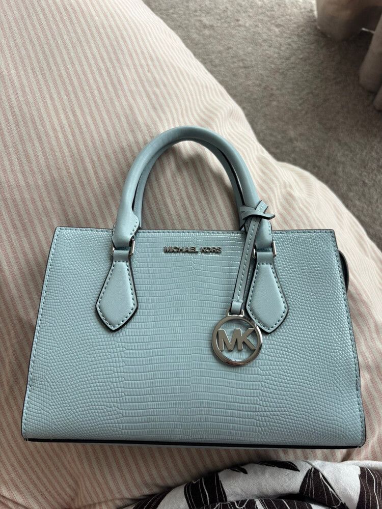 Michael Kors Sheila Vista Blue Satchel Bag
