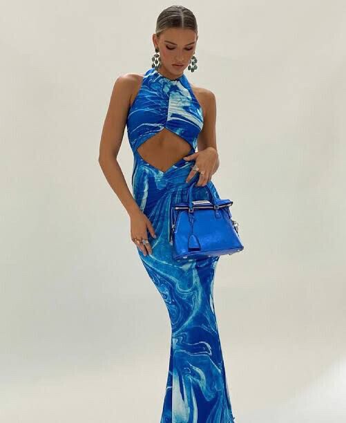 Tiger Mist Blue Maxi Dress