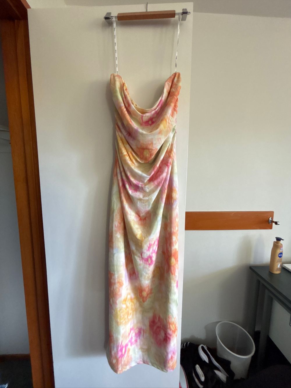 Keke Hazy Bloom Blush Strapless Midi Dress