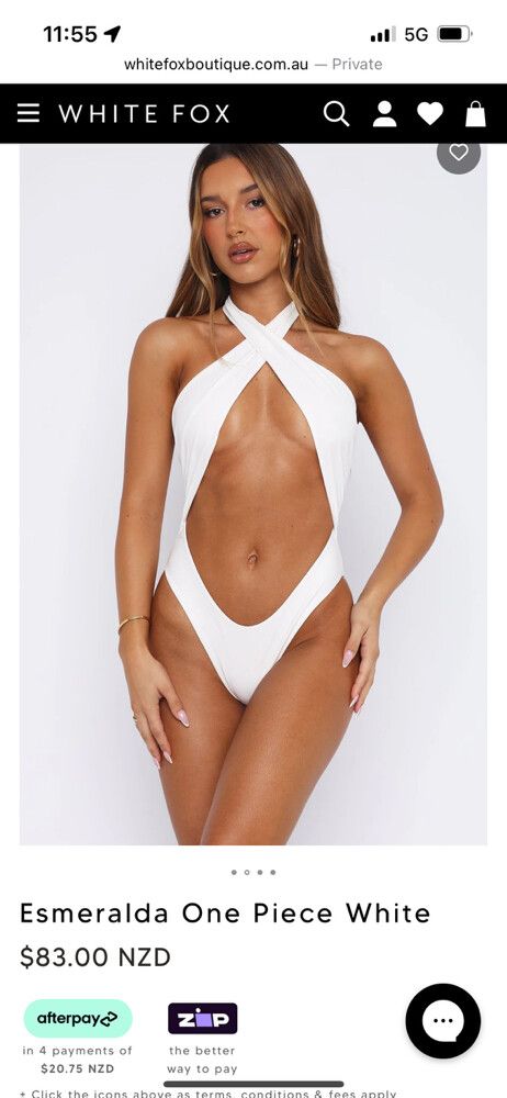 white fox one piece/ bodysuit