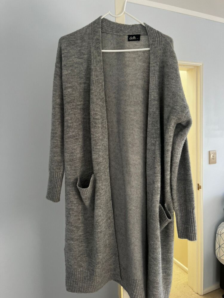 Dotti Grey Long Cardigan