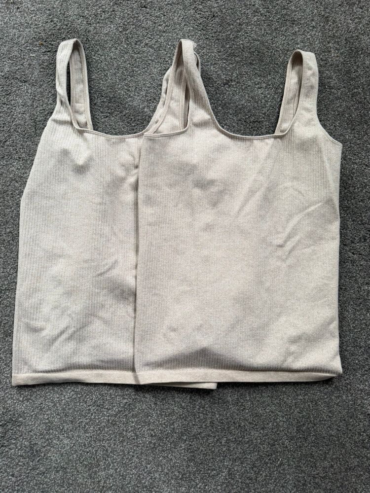 2x Aimn Ribbed Tank Tops