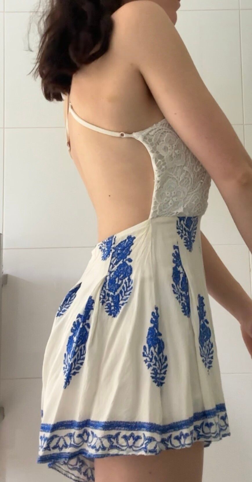 White and Blue Playsuit