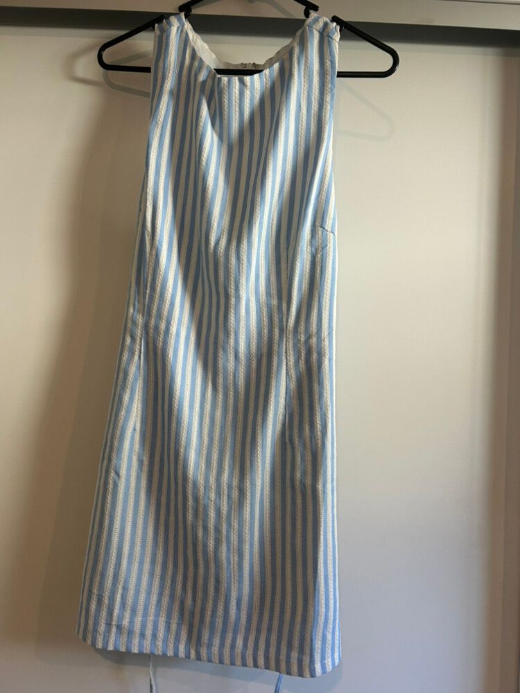 Blue & White Pinstripe Playsuit