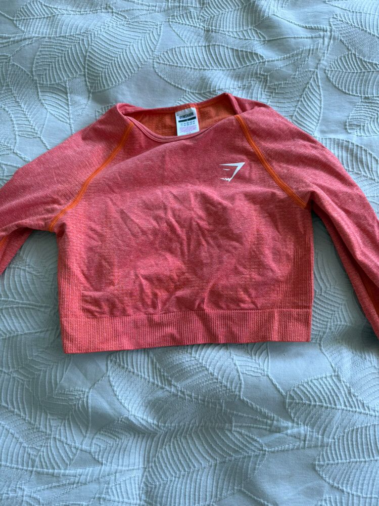 Gymshark Pink/Orange Long Sleeve Crop Top