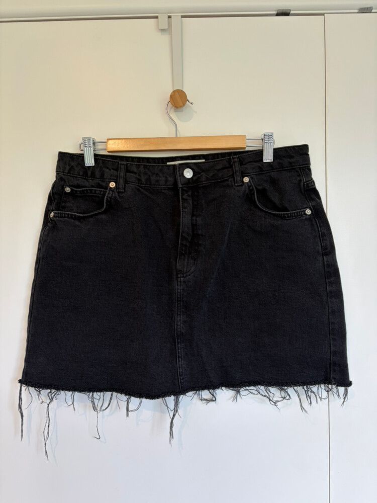 Topshop Black Denim Skirt
