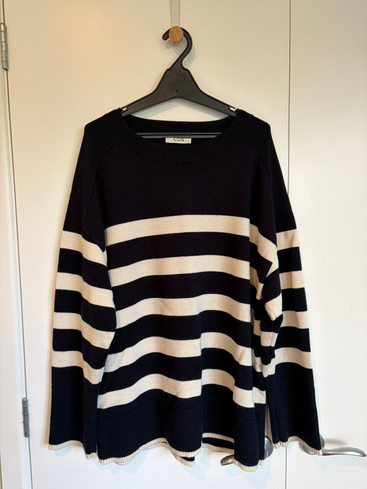 COS Oversized Navy Stripe Jumper