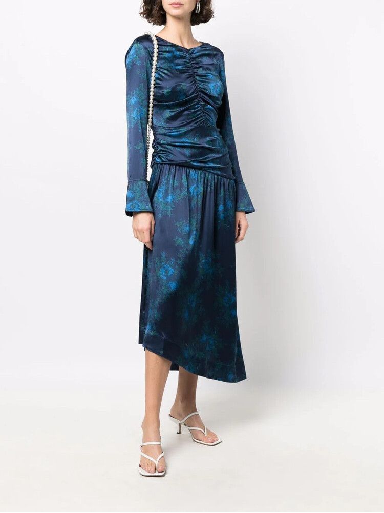 ganni blue taffeta dress Rent Ganni Taffeta Mini Dress main image 0