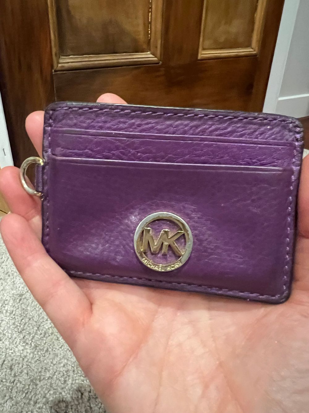 Authentic purple and gold Michael Kors card wallet