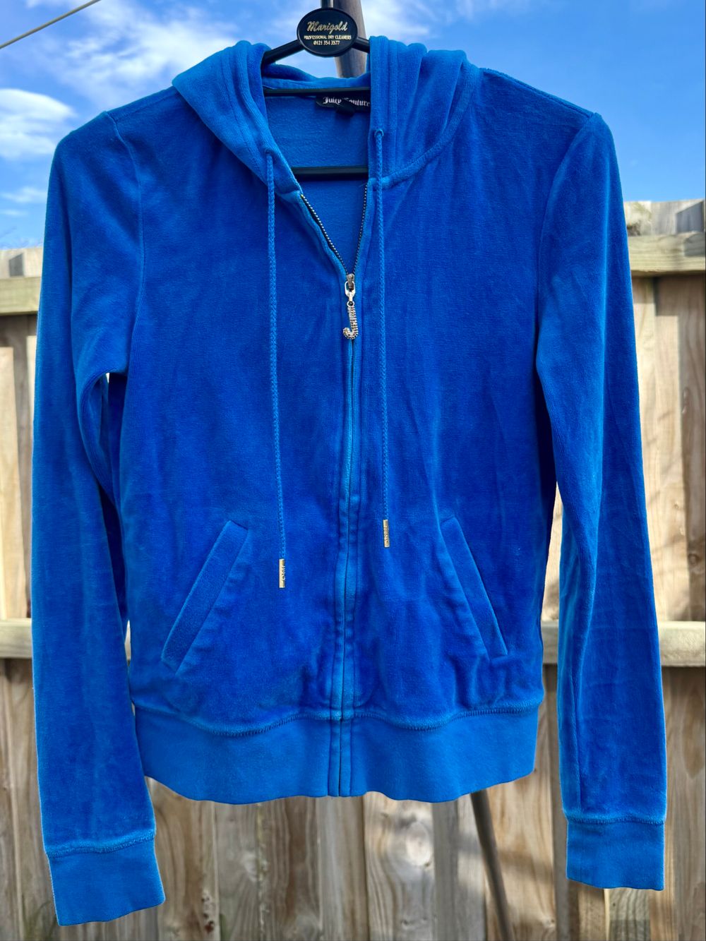 Juicy Couture Blue Velour Zip Hoodie