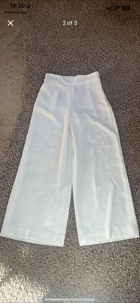WANT GONE Zara White Wide Leg Pants