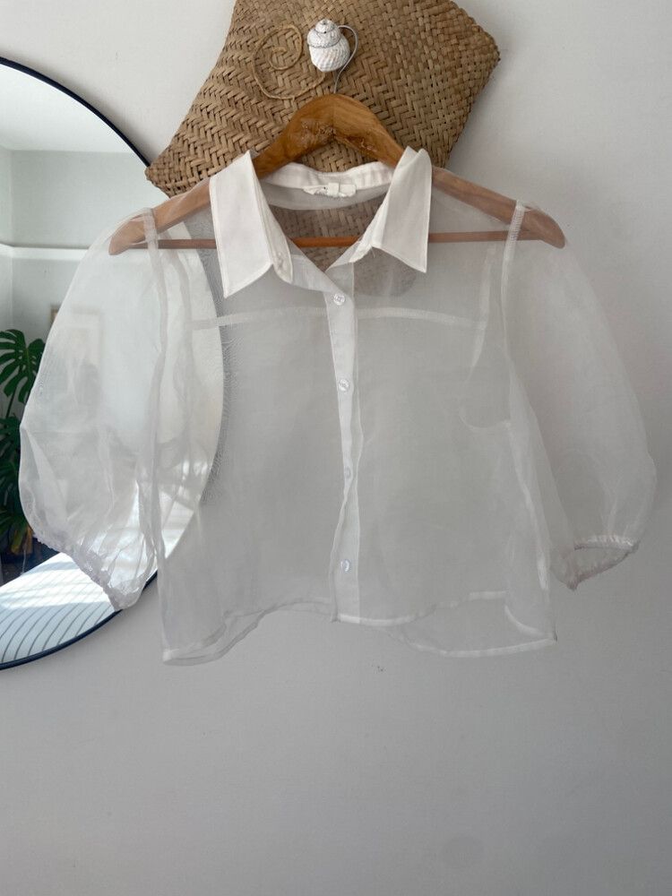 Dazie White Sheer Shirt