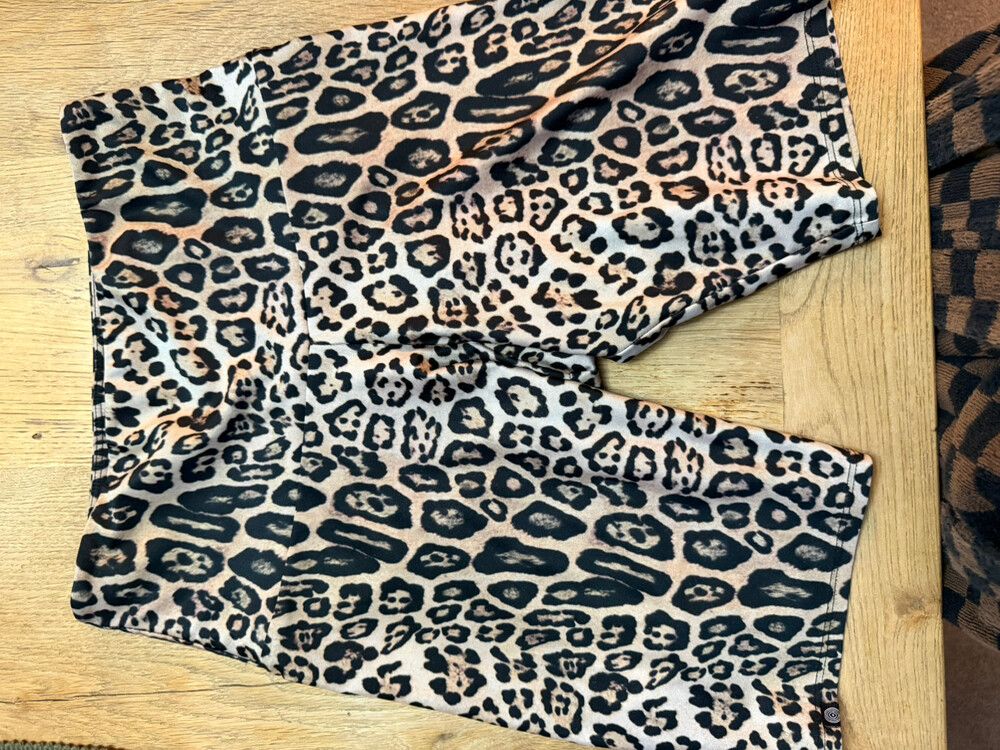 Onzie Beige Leopard Print Shorts