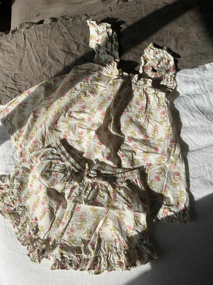 piyama  Floral Ruffle Two Piece Set