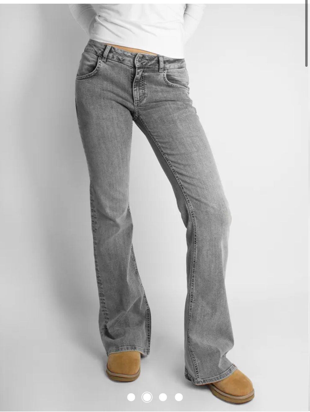 Subdued Grey Bootcut Jeans low rise