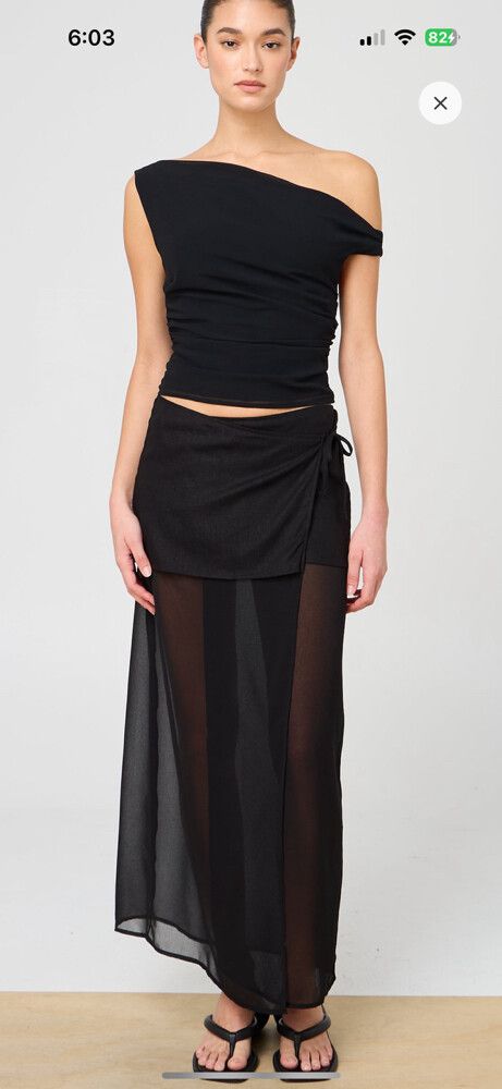 chiffon linen blend skirt