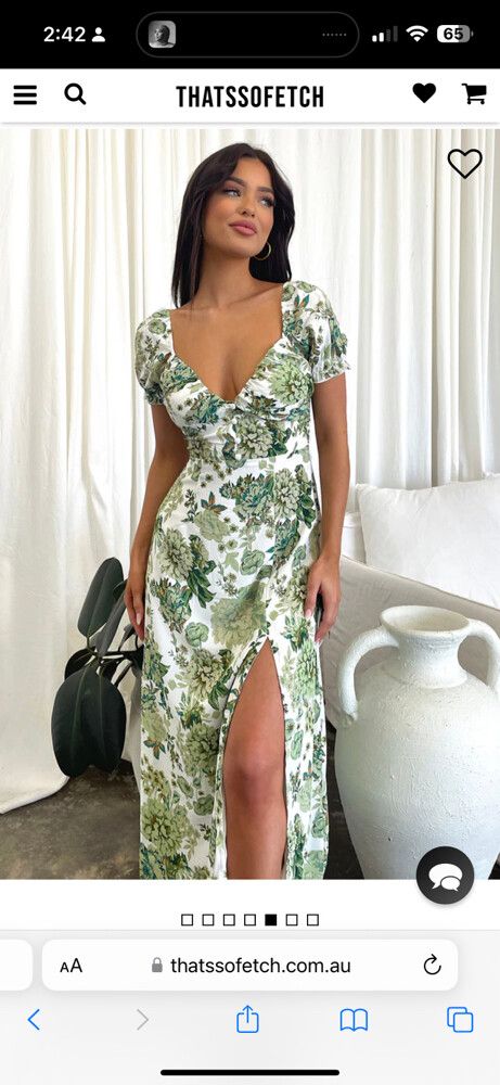 Thats So Fetch - Solem MIDI Dress - Green Floral on Designer Wardrobe