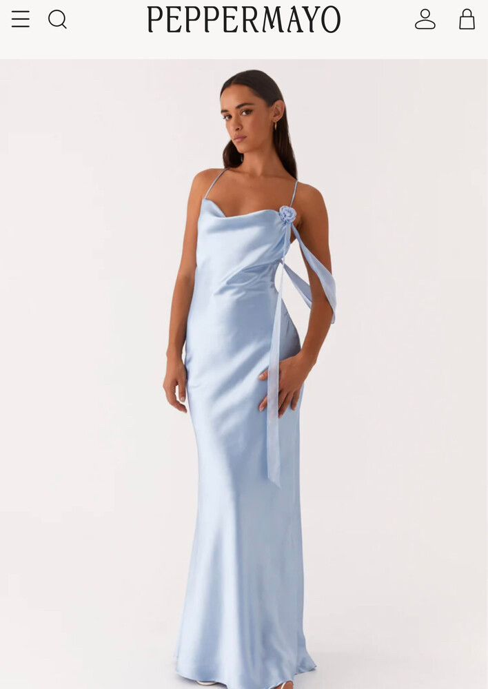 PepperMayo - Peppermayo Blue Maxi Dress - Too Sweet Satin Maxi on Designer  Wardrobe