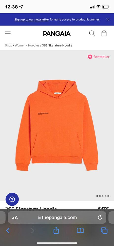 Pangaia - Orange Pangaia Hoodie on Designer Wardrobe