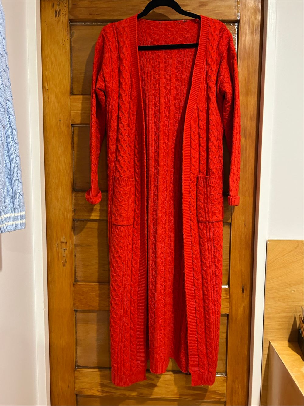 Tommy Hilfiger Long Cable Knit Cardigan – Red – Size M