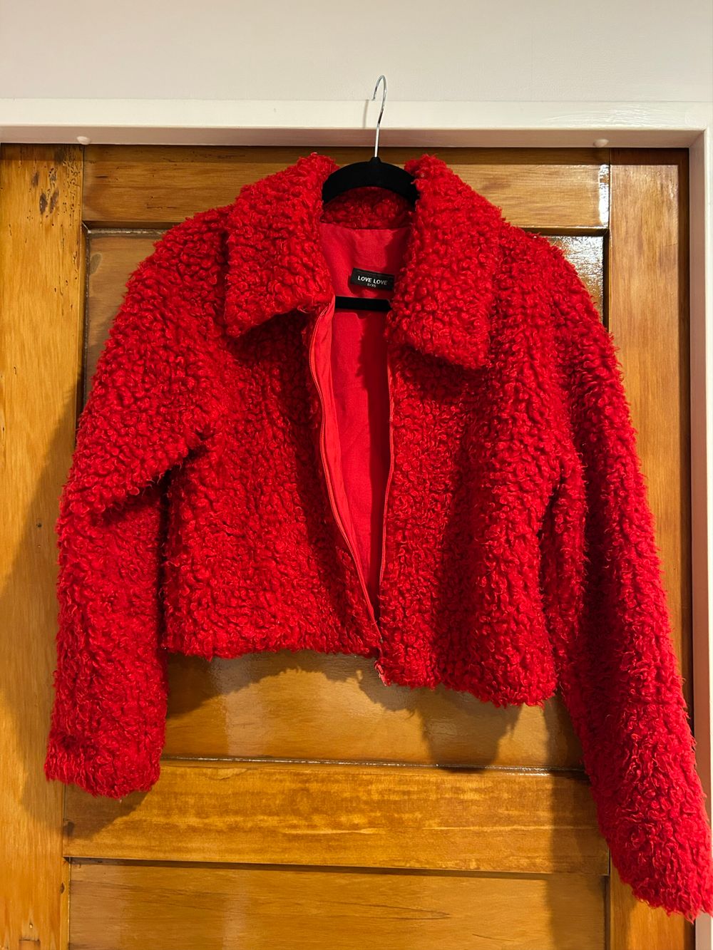 Love Love Teddy Jacket - Red - Size 8 - Soft & Stylish