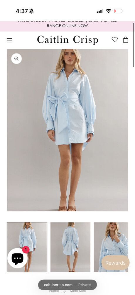 Caitlin Crisp Blue Mimi Mini Dress