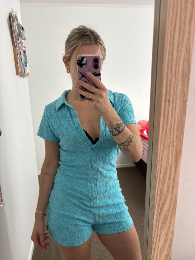 Afends Blue Playsuit