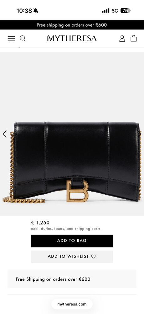 Hourglass Leather Wallet on Chain