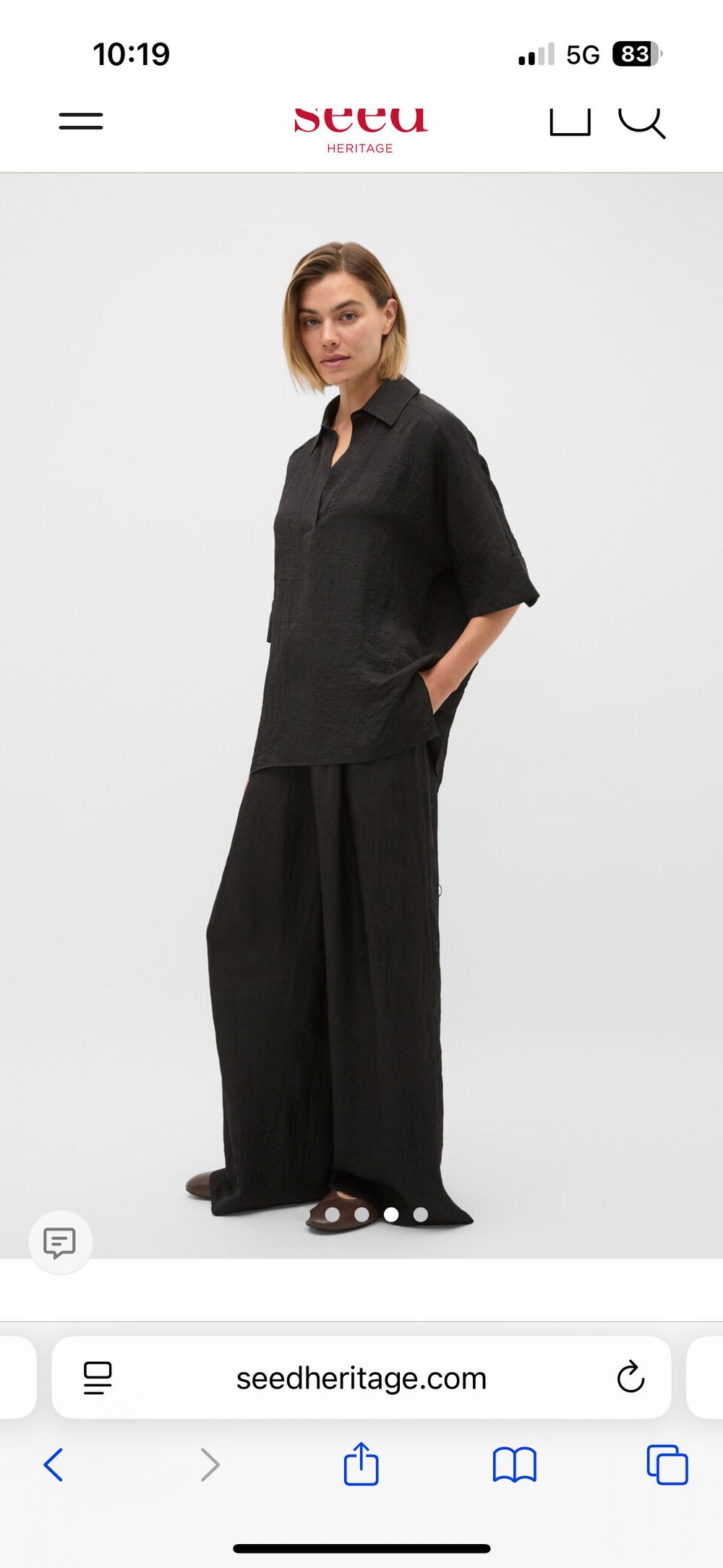 Seed textured satin pant