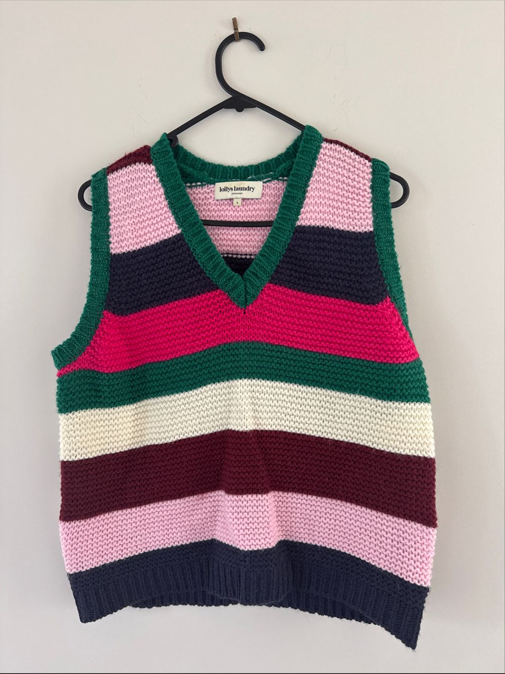 Lollys Laundry Pink Stripe Knit Vest