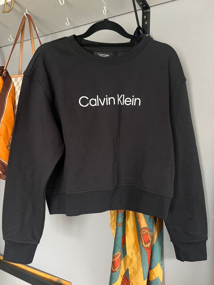 Calvin Klein Black Cropped Jumper