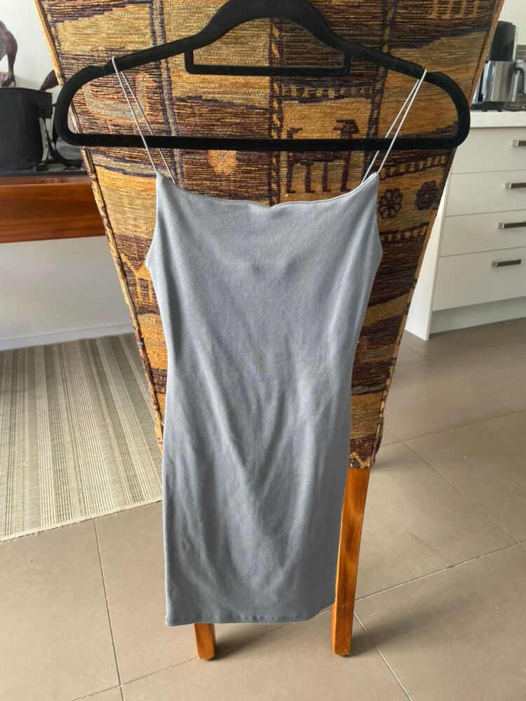 Grey Double Lined Mini Dress