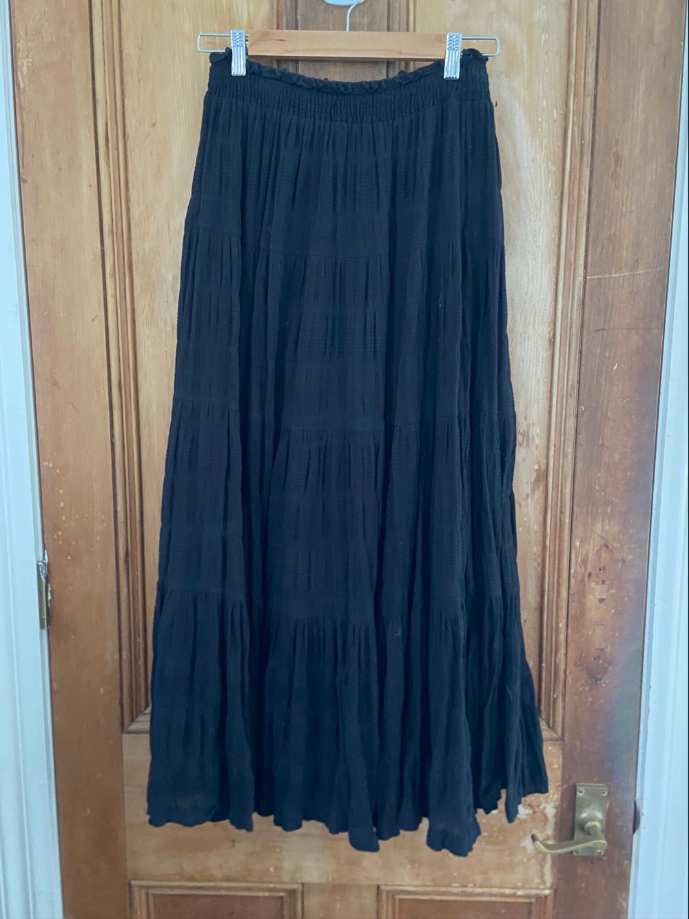 Ivy + Jack Black Tiered Midi Skirt