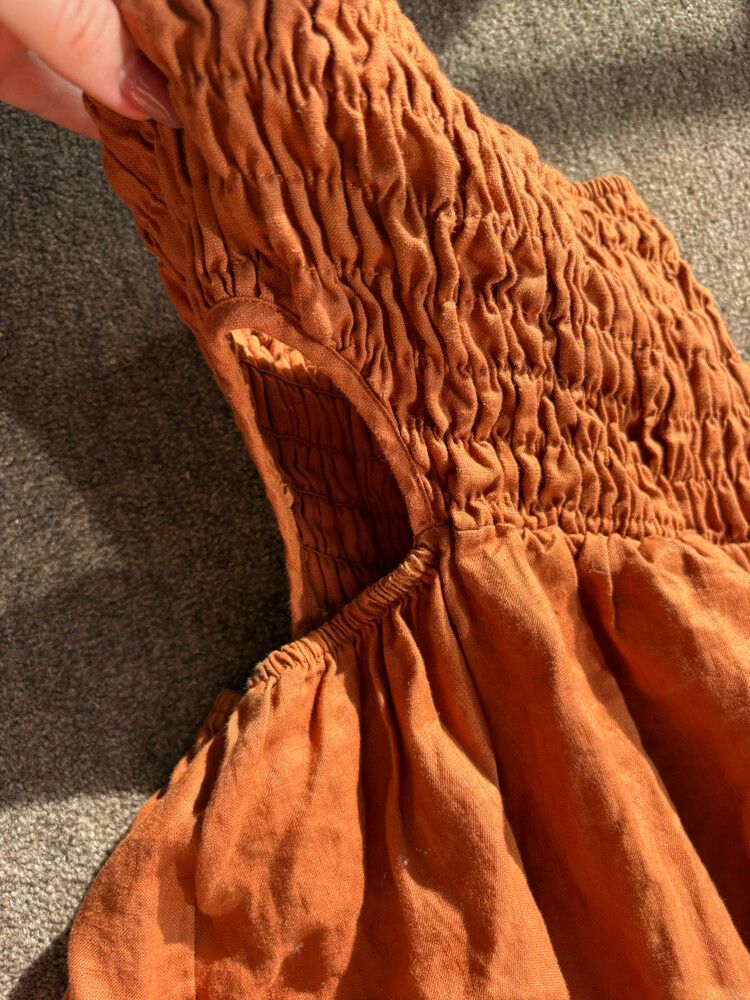 DISSH Orange Linen Strapless Dress
