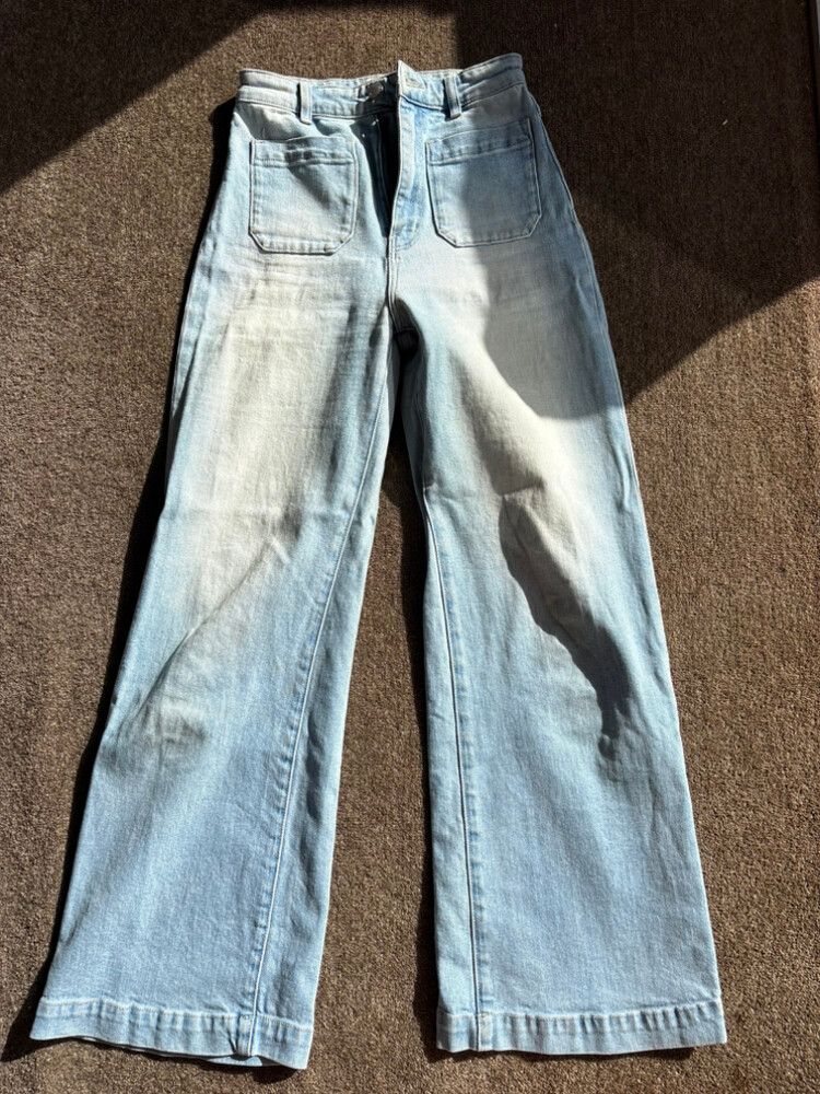 Rolla's Blue High Rise Wide Leg Jeans