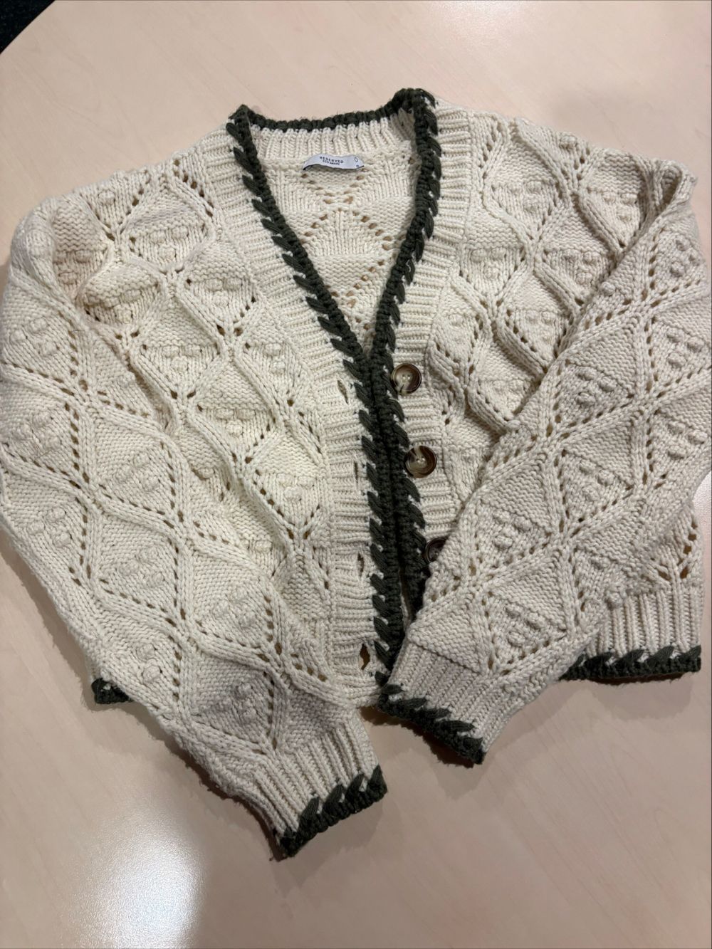 Reserved Cream Knit Cardigan