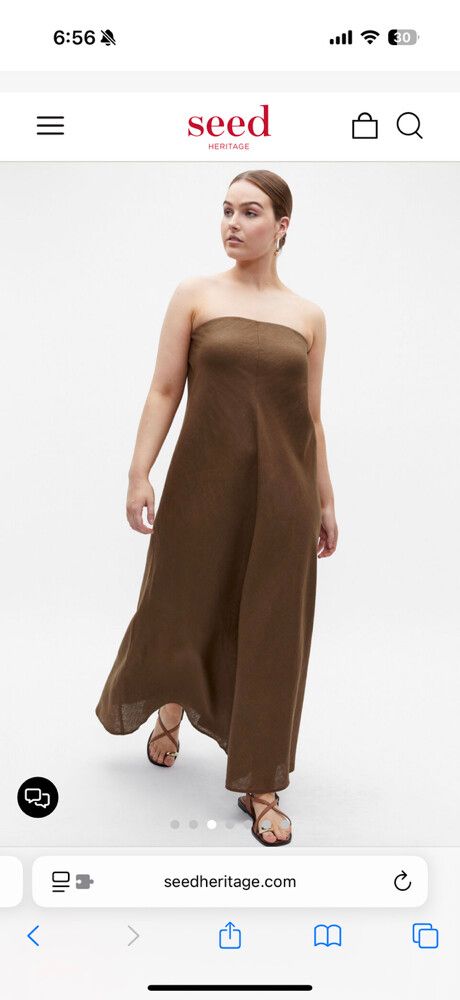 Seed strapless linen dress