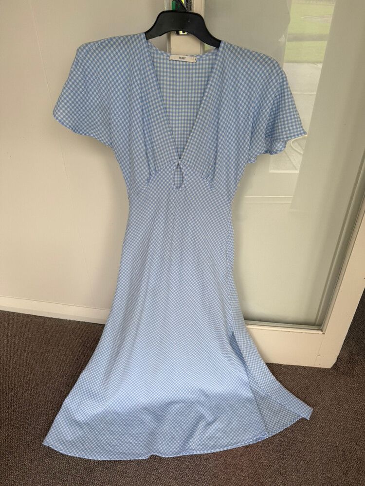 RUBY Blue Gingham Dress