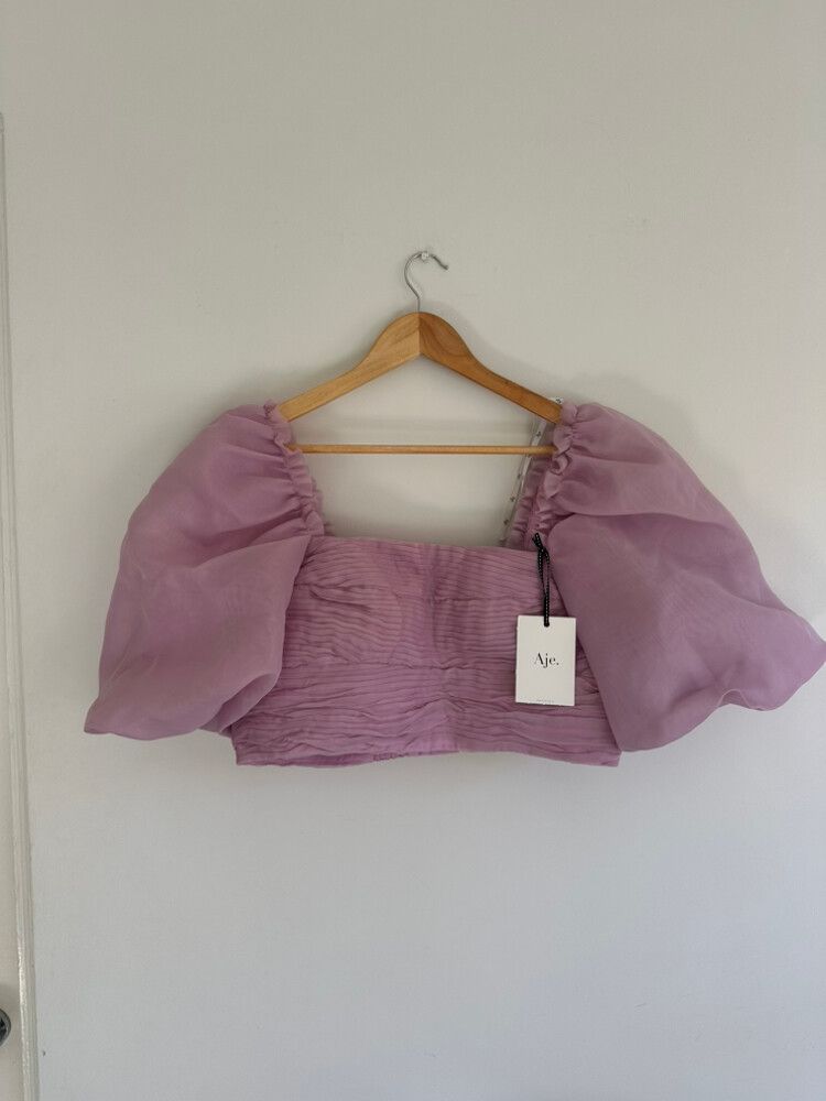 Aje Myriad Crop Blouse - Lilac - BNWT
